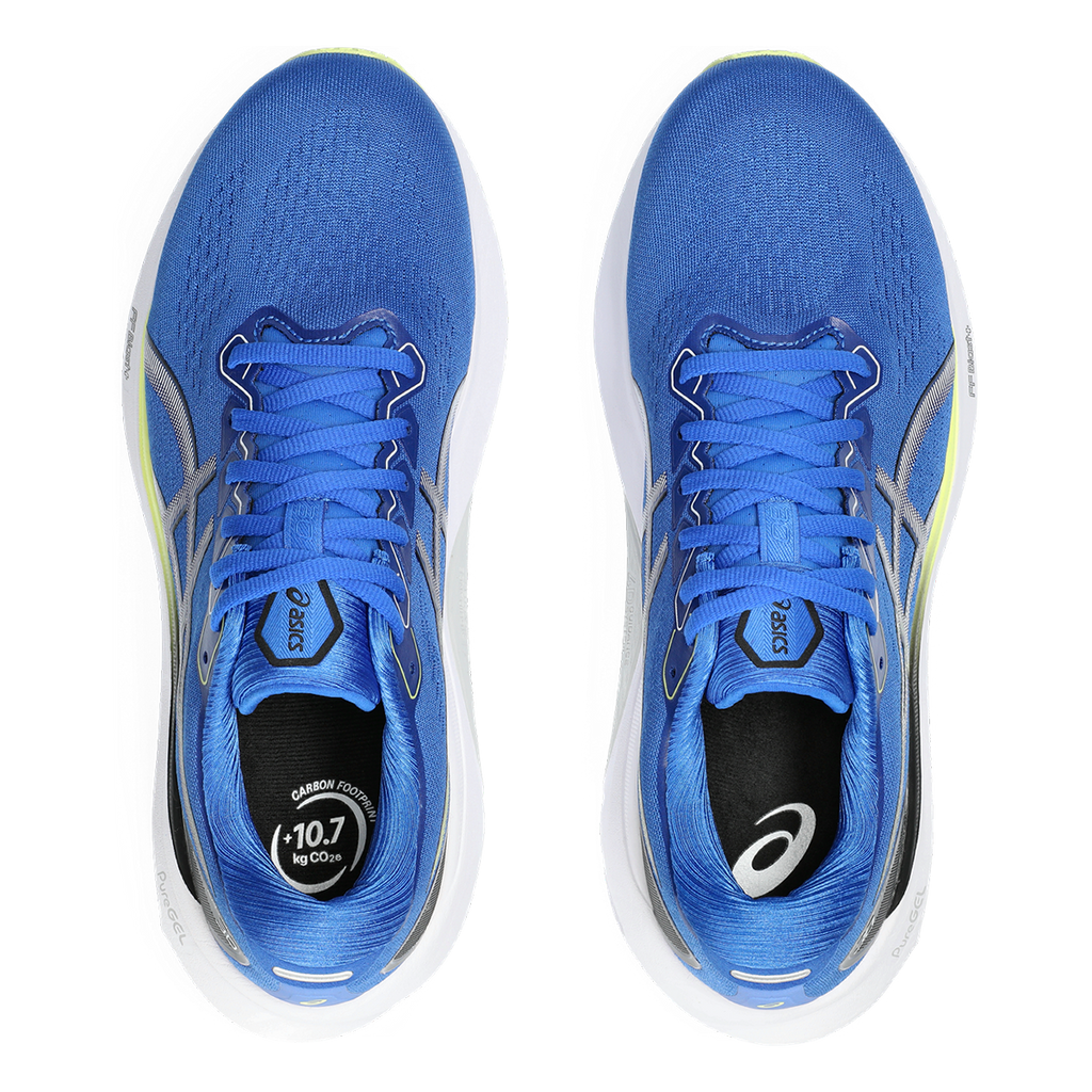 Asics Gel Kayano 30 — Illusion Blue - Glow Yellow — Size 2E — Width 10.5 — Back View