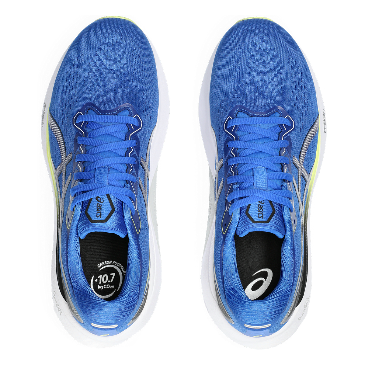 Asics Gel Kayano 30 — Illusion Blue - Glow Yellow — Size 2E — Width 10.5 — Back View
