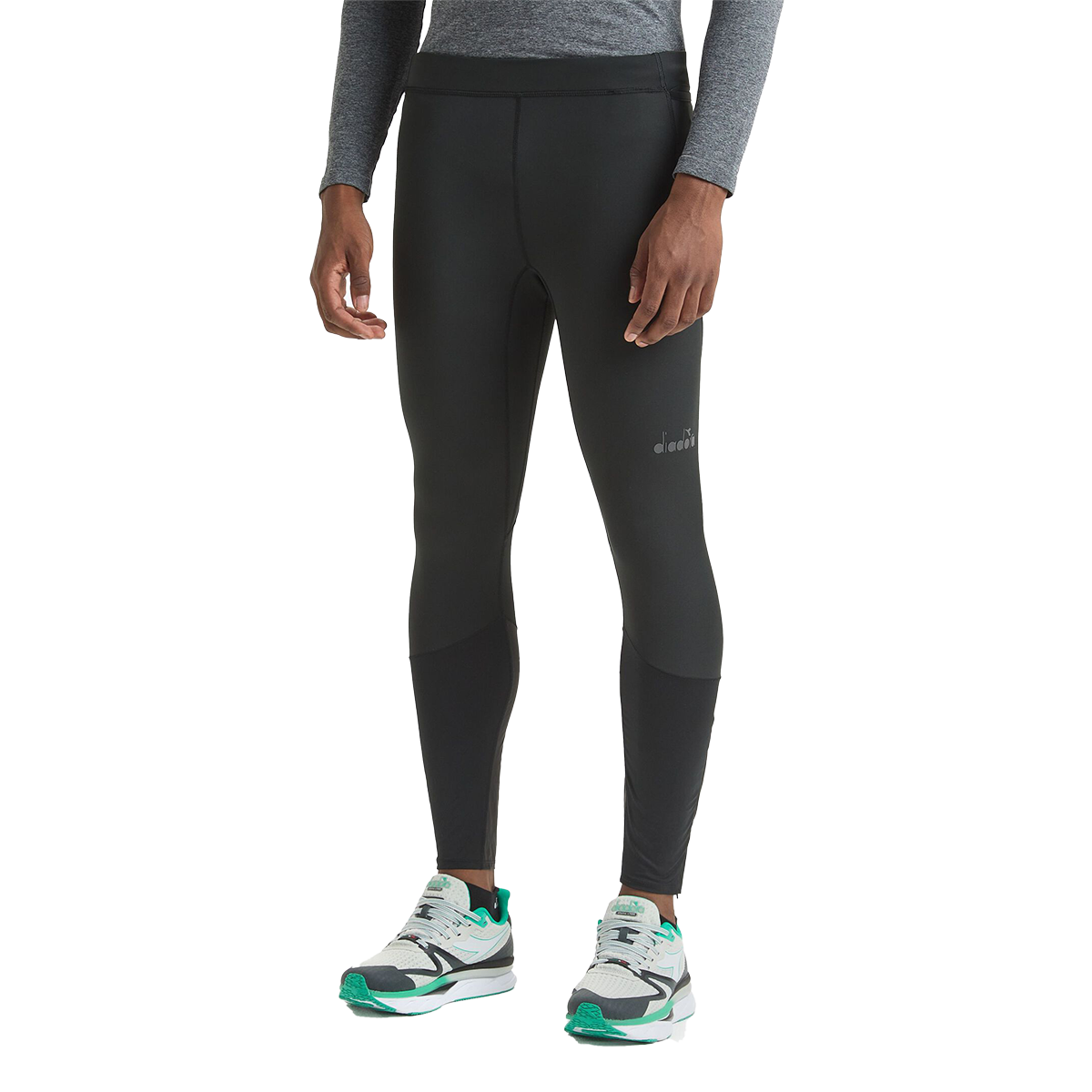 Diadora Run Winter Protection Tight — Black — Size Medium — Front View