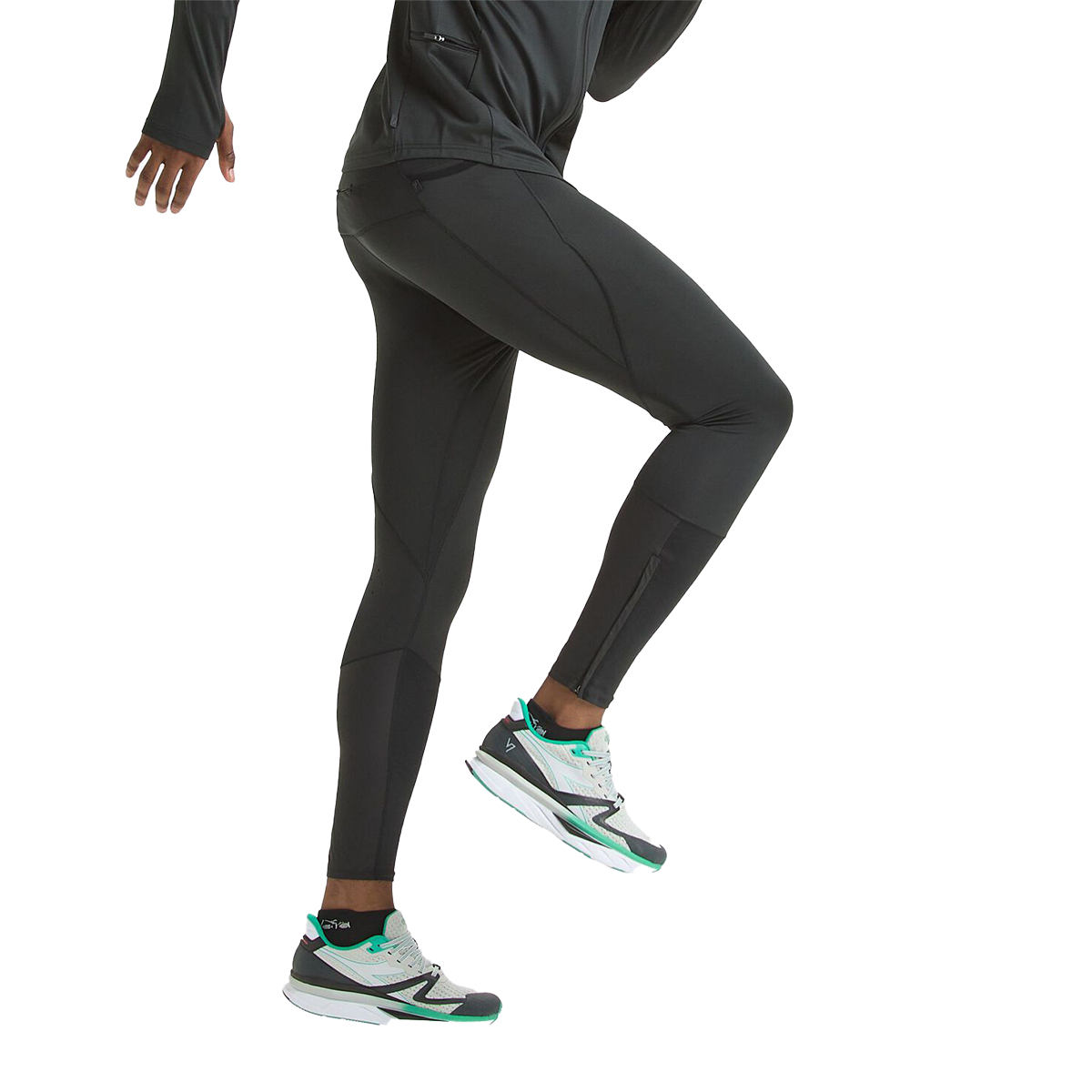 Diadora Run Winter Protection Tight — Black — Size Medium — Side View