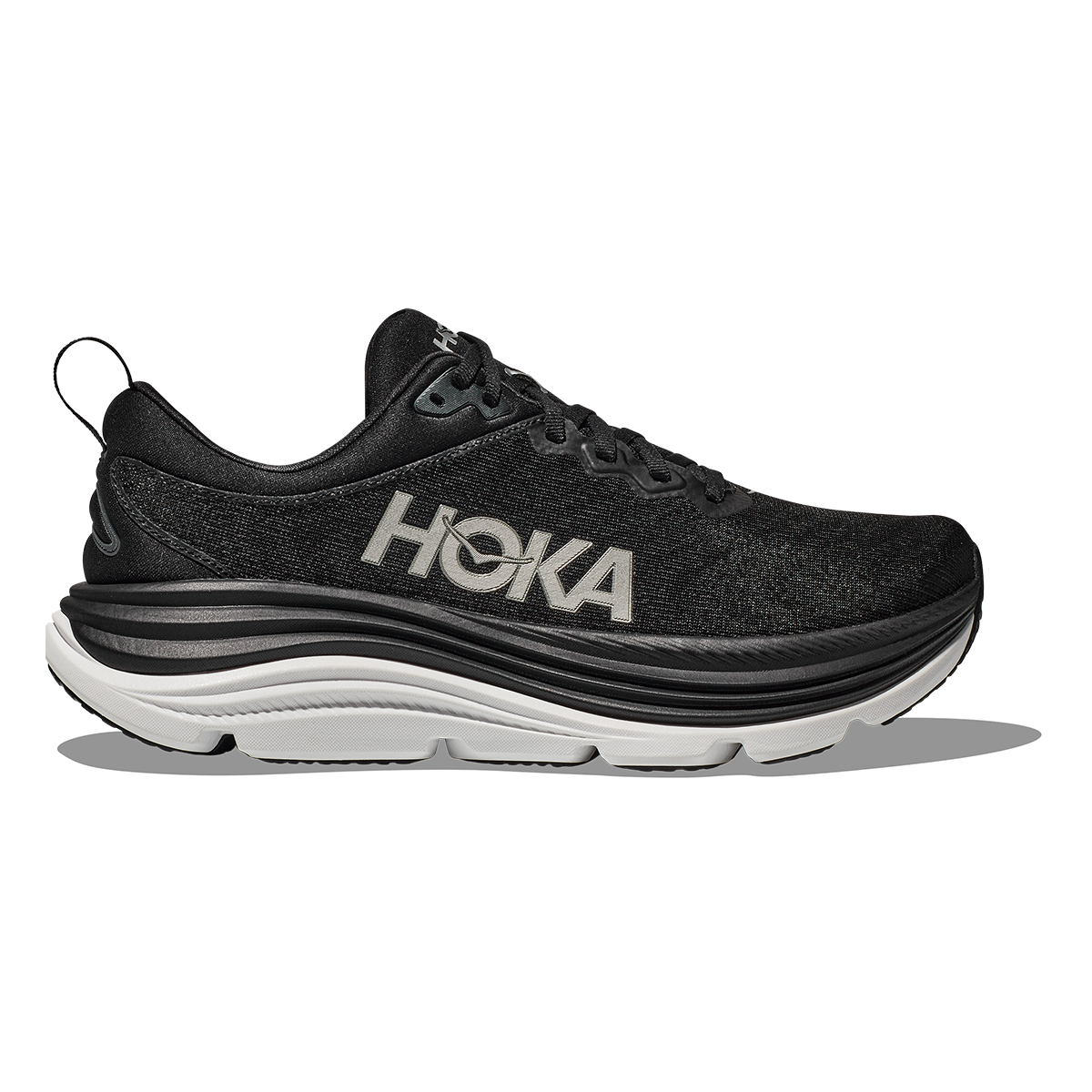 Hoka Gaviota 5 — Black - White — Size D — Width 14 — Detail View