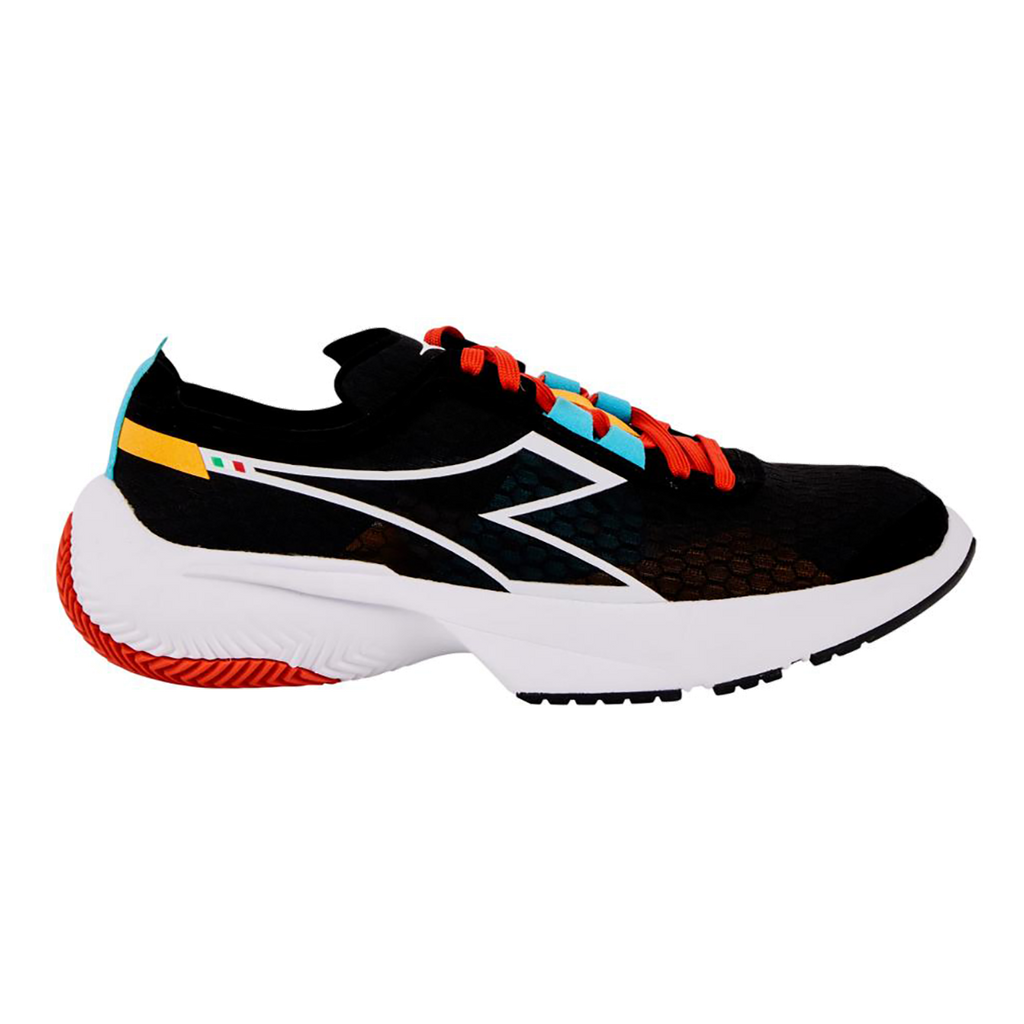 Diadora Equipe Corsa — Black - White - Saffron — Size D — Width 8 — Front View