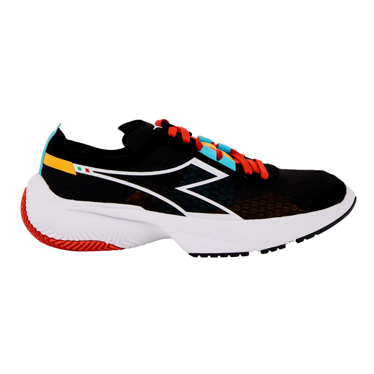 Diadora Equipe Corsa — Black - White - Saffron — Size D — Width 8 — Front View