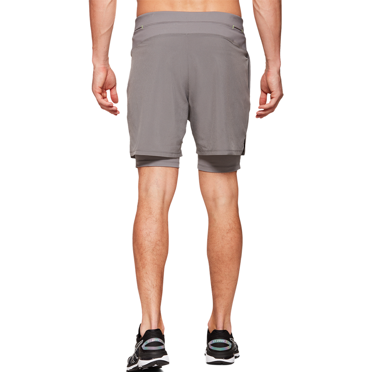Asics Fietro 7" 2-in-1 Short — Carbon — Size Large — Back View