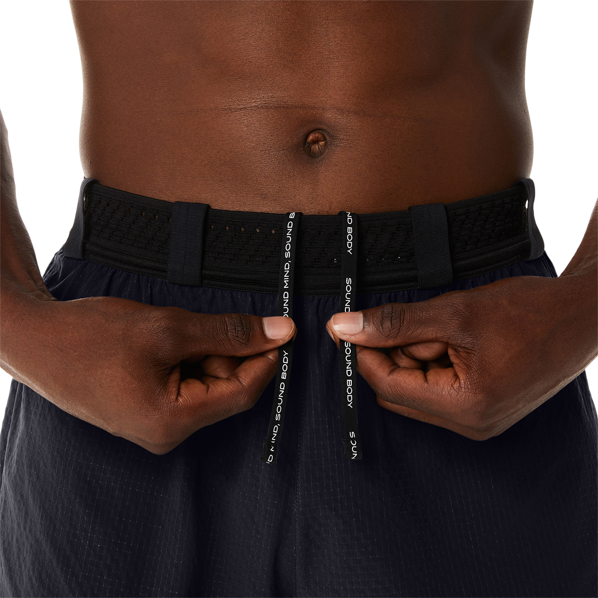 Asics Metarun Split Short — Performance Black — Size Small — Top View