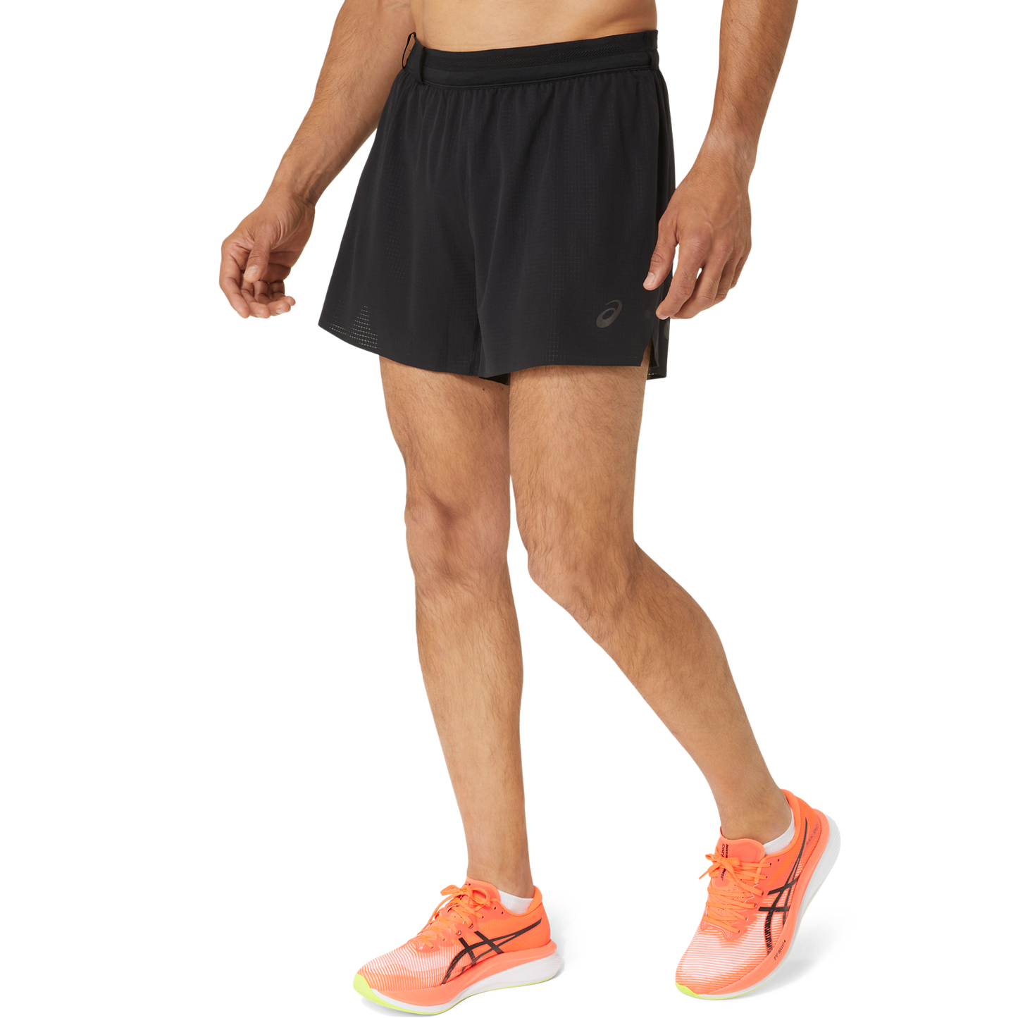 Asics Metarun 5" Short — Performance Black — Size Small — Front View