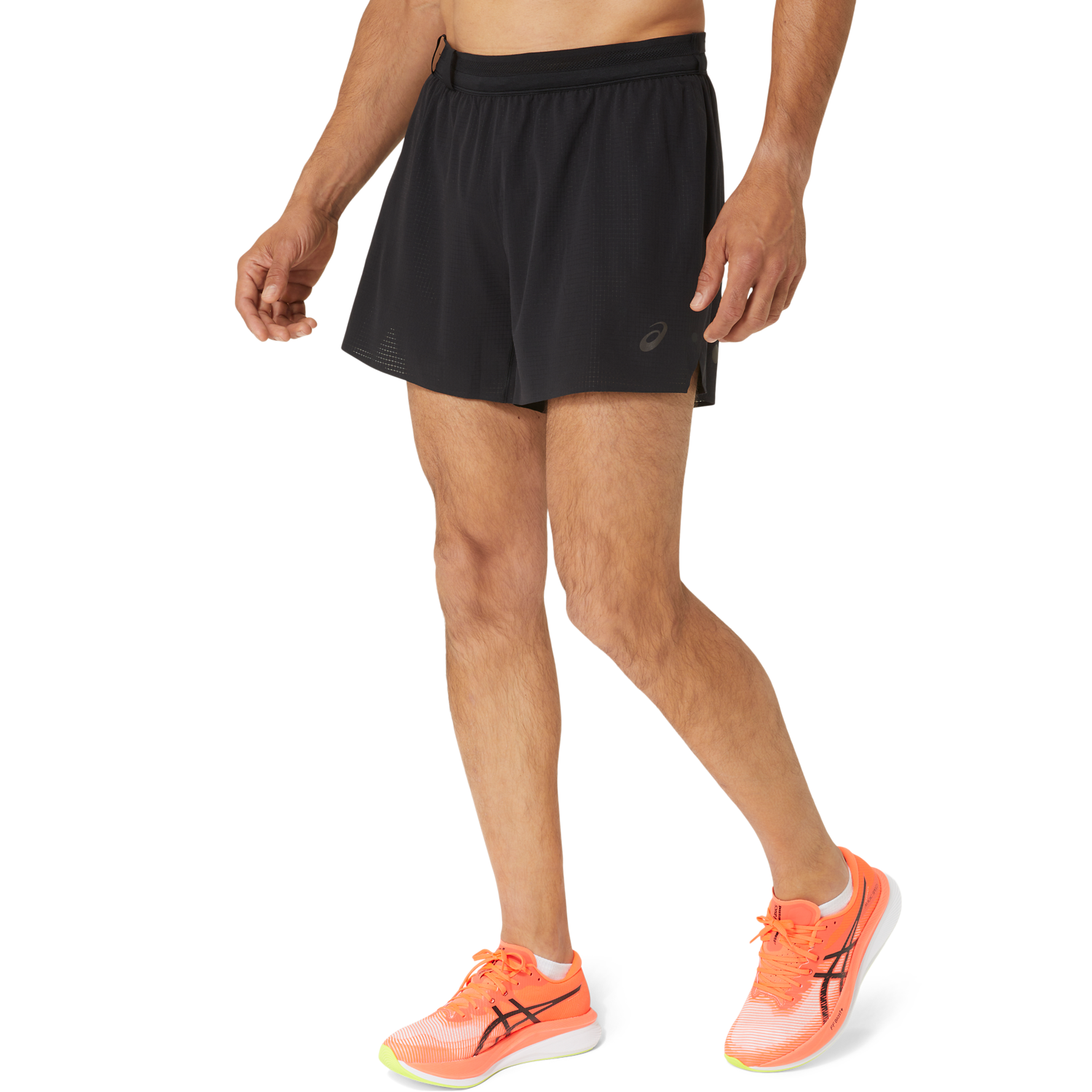 Asics Metarun 5" Short — Performance Black — Size Small — Front View