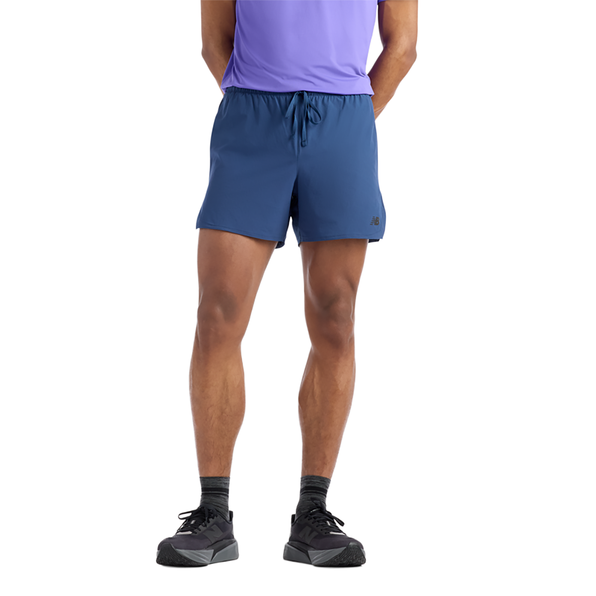 New Balance RC Essential Short 5 — Black — Size Small — Front View