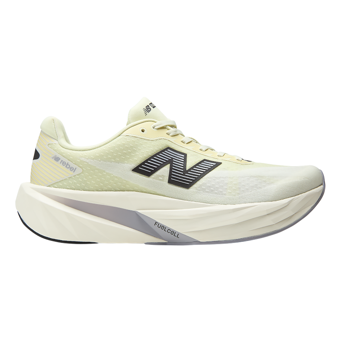 New Balance FuelCell Rebel v5 — Pistachio Butter — Size D — Width 7 — Front View