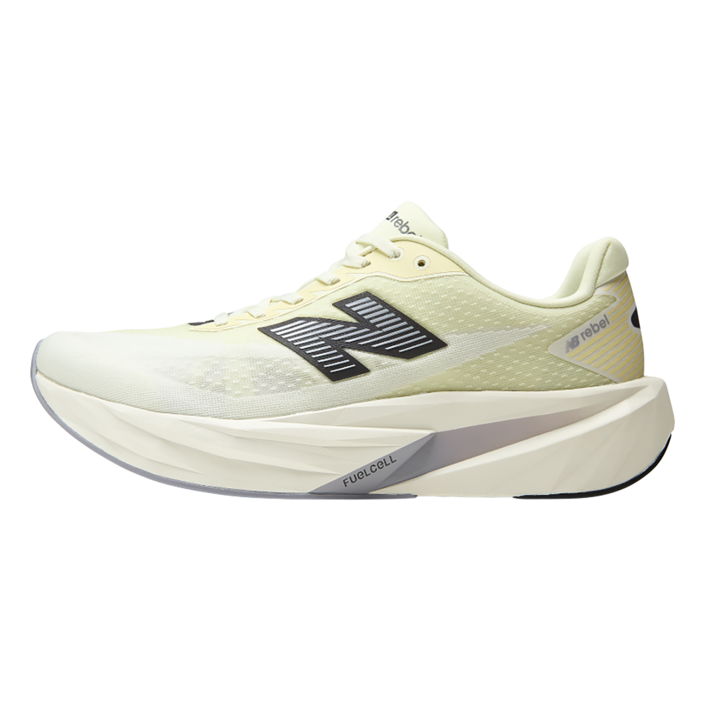 New Balance FuelCell Rebel v5 — Pistachio Butter — Size D — Width 7 — Side View