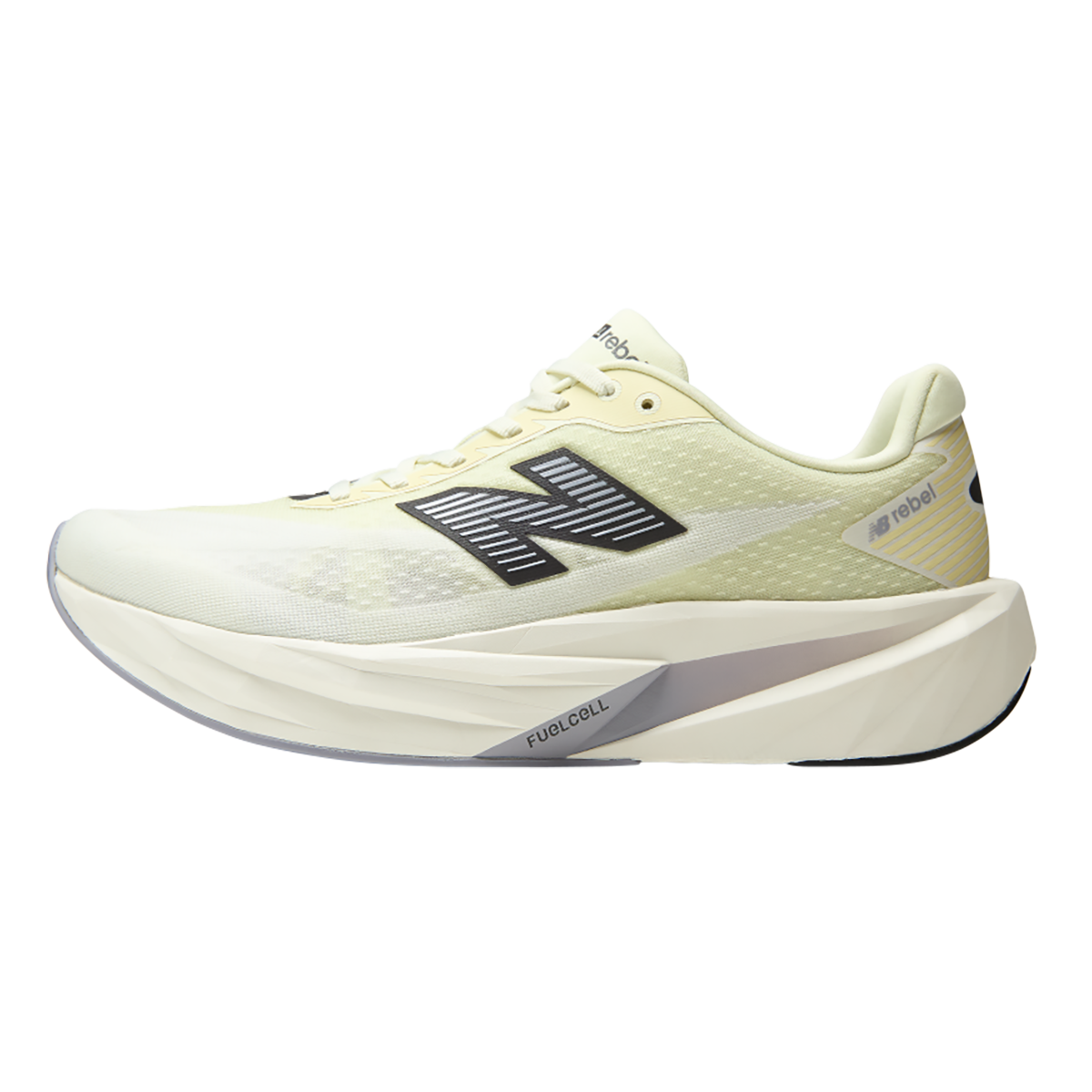 New Balance FuelCell Rebel v5 — Pistachio Butter — Size D — Width 7 — Side View