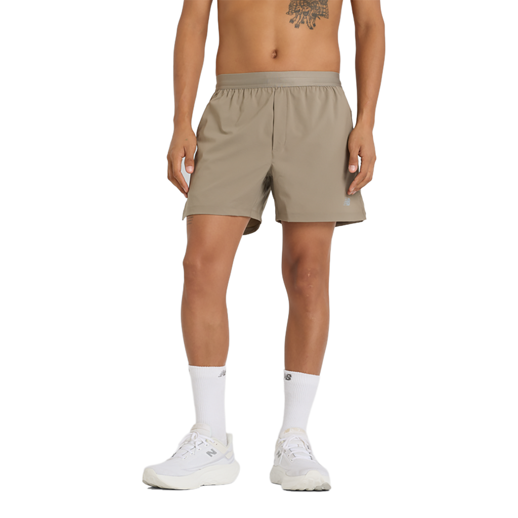 New Balance AC Lined Short 5 — Brown — Size Large — Front View