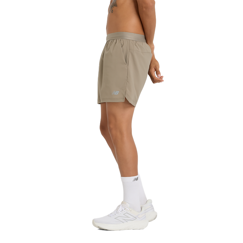 New Balance AC Lined Short 5 — Brown — Size Large — Side View