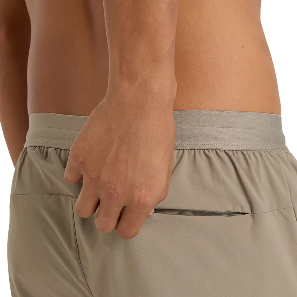 New Balance AC Lined Short 5 — Brown — Size Large — Detail View