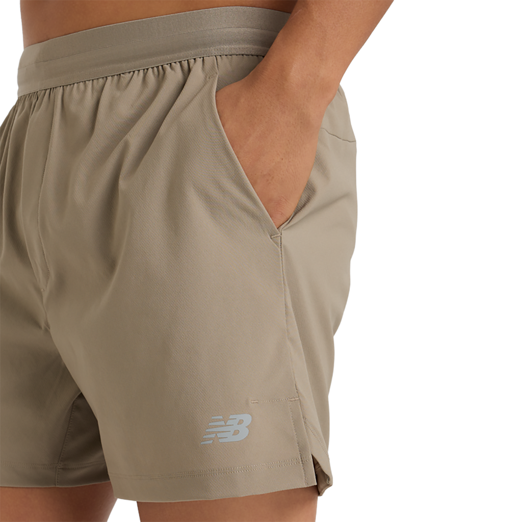 New Balance AC Lined Short 5 — Brown — Size Large — Top View