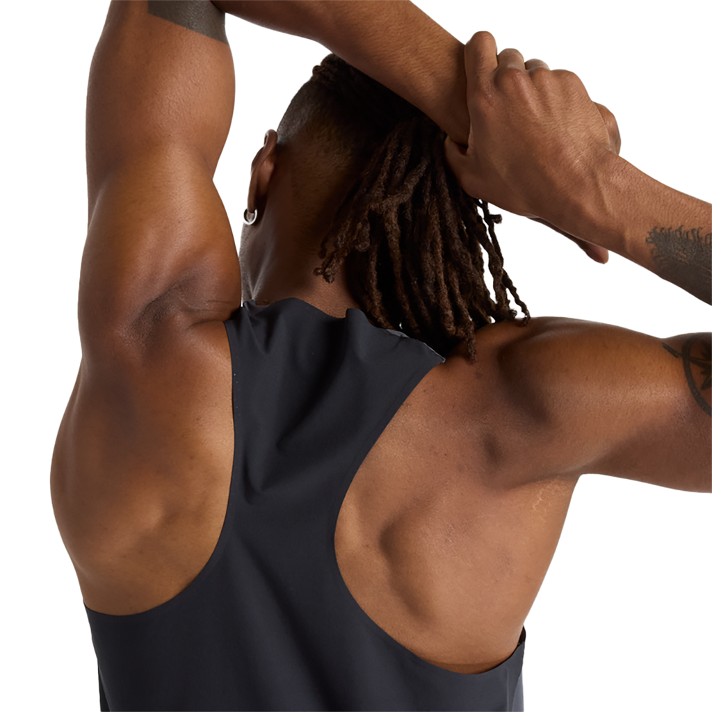 New Balance Race Day Tank — Gt Graphite — Size Medium — Detail View