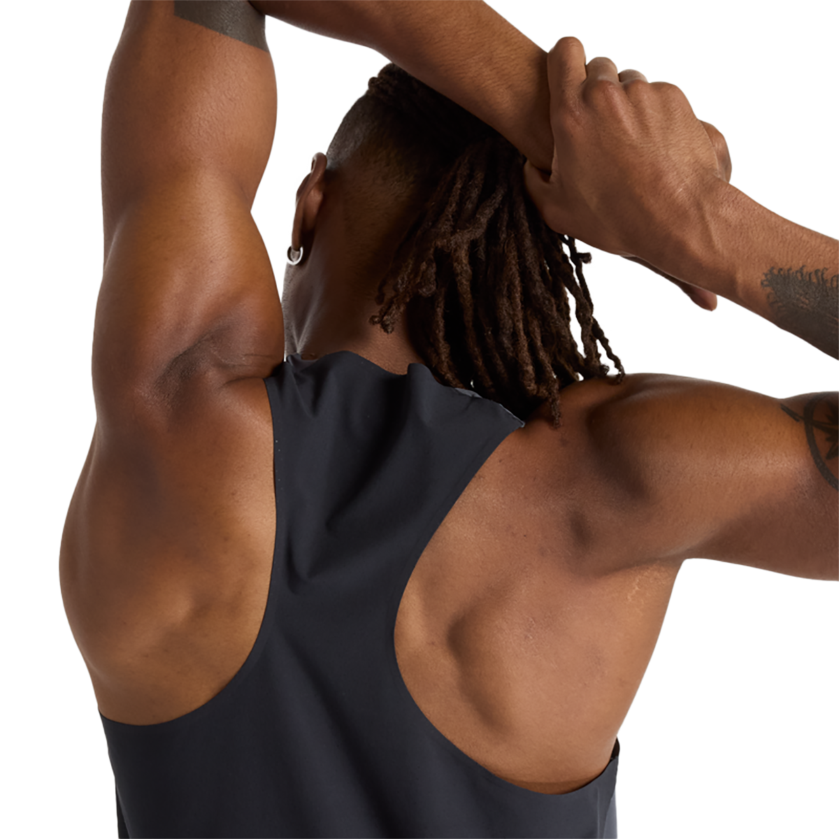 New Balance Race Day Tank — Gt Graphite — Size Medium — Detail View