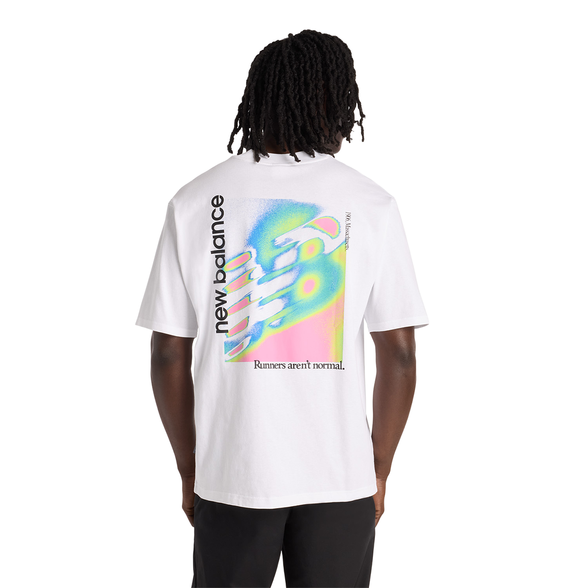 New Balance Classic Tri-Logo Heat Map T-Shirt — White — Size Small — Back View