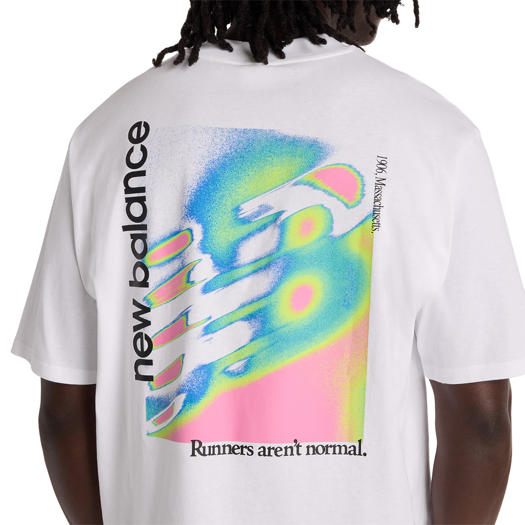 New Balance Classic Tri-Logo Heat Map T-Shirt — White — Size Small — Detail View