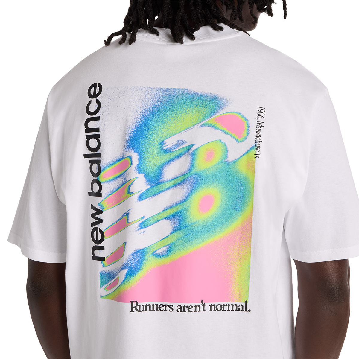 New Balance Classic Tri-Logo Heat Map T-Shirt — White — Size Small — Detail View