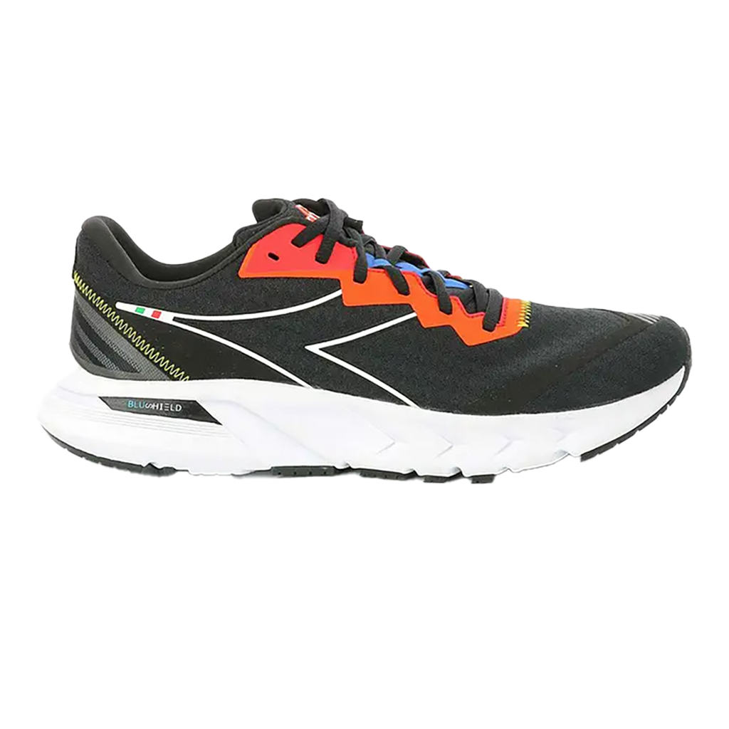 Diadora Mythos Blushield Volo 2 — Fiery Red - White - Vermillion — Size Y — Width 1.5 — Front View