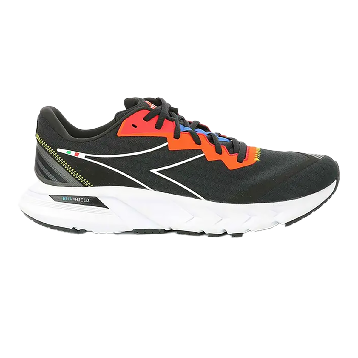 Diadora Mythos Blushield Volo 2 — Fiery Red - White - Vermillion — Size Y — Width 1.5 — Front View