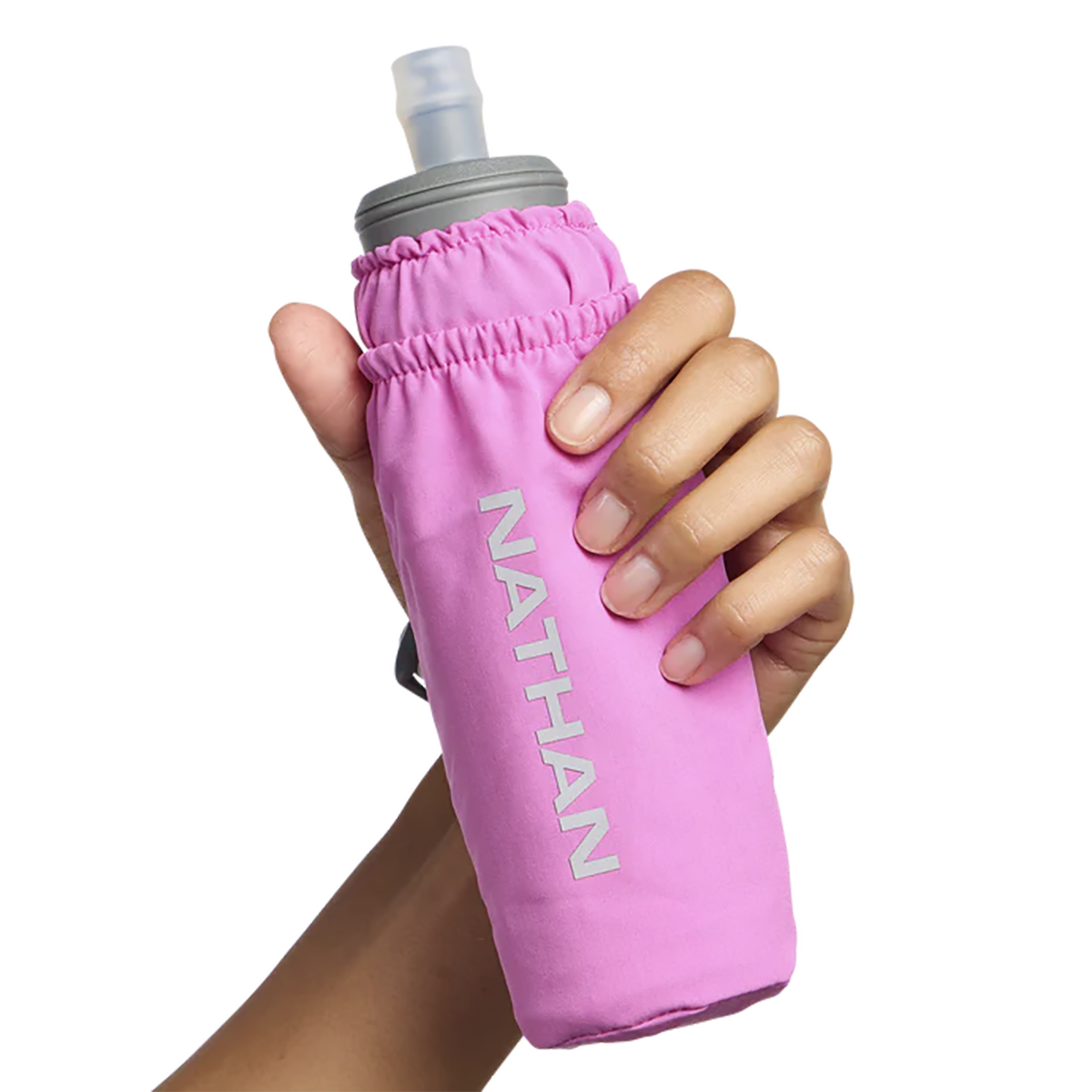 Nathan Pinnacle 14oz Soft Flask — Sage Green - Reflective Silver — Alternate View 28