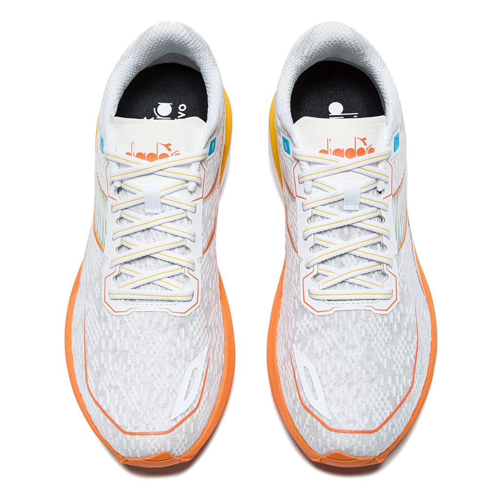 Diadora Mythos Blushield Volo 5 — White - Nectarine - Lemon Chrome — Size D — Width 10 — Alternate View 11