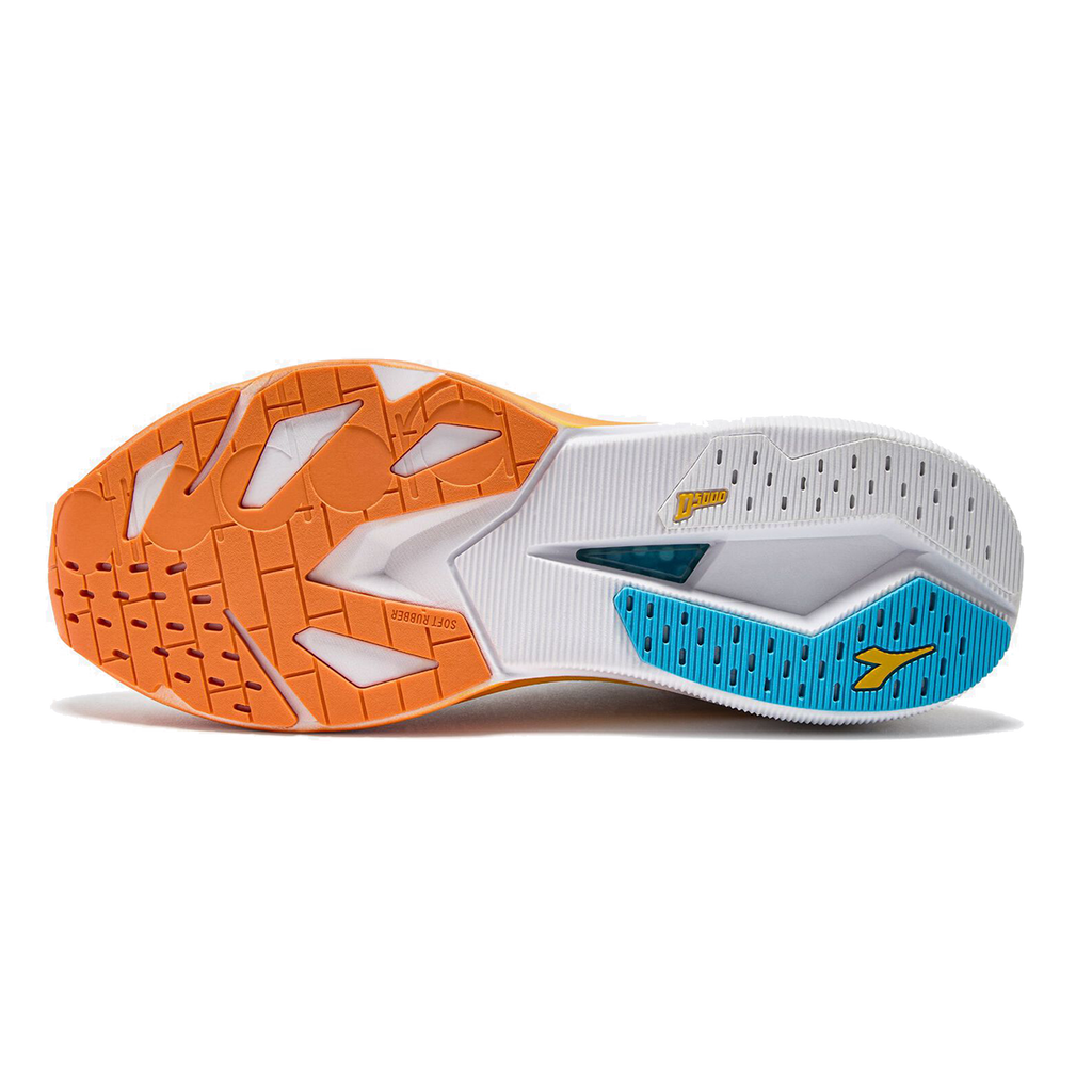 Diadora Mythos Blushield Volo 5 — White - Nectarine - Lemon Chrome — Size D — Width 10 — Alternate View 12