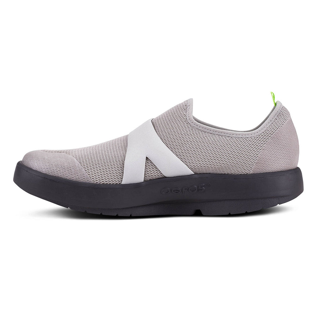 Oofos OOmg Low — White - Black — Size D — Width 8 — Side View