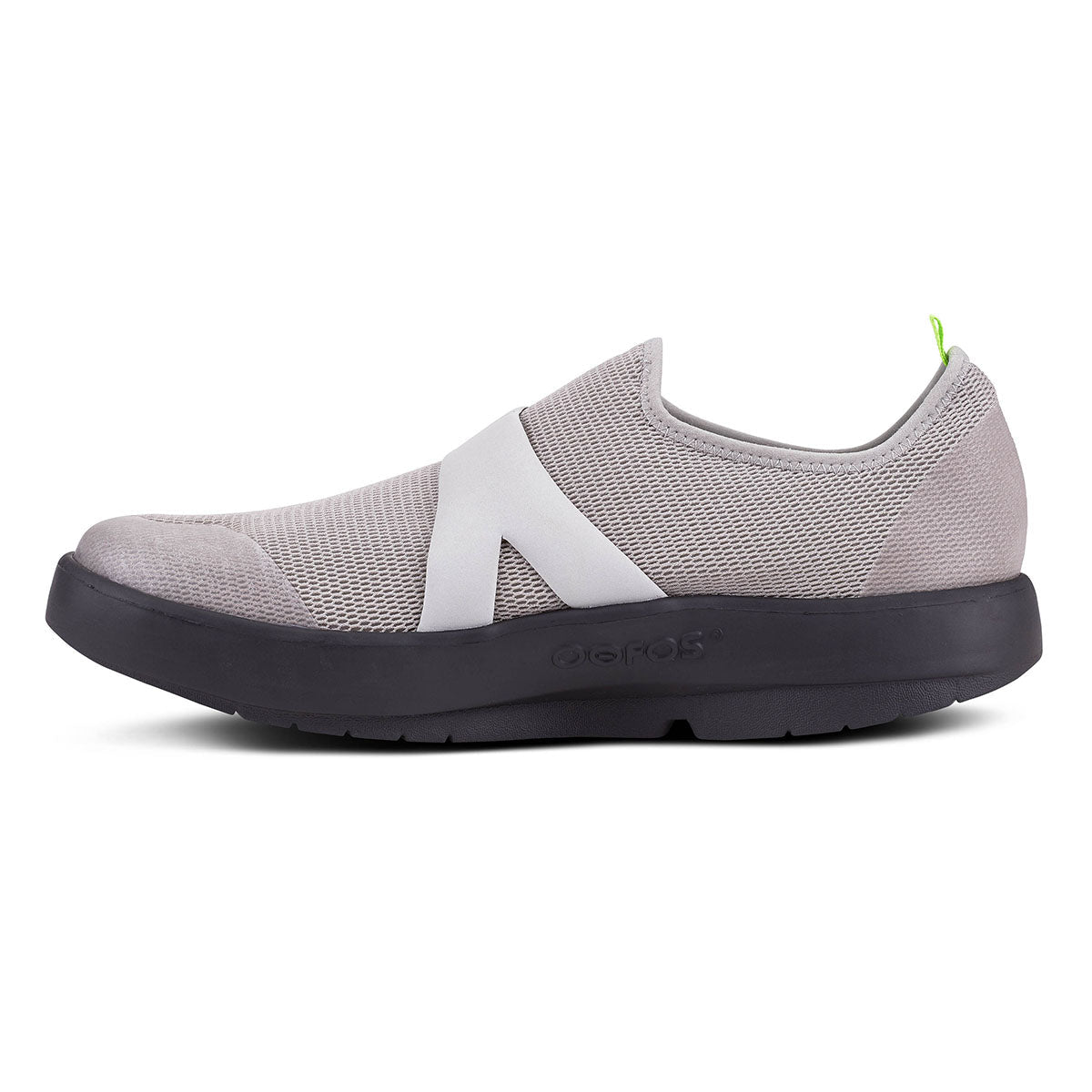 Oofos OOmg Low — White - Black — Size D — Width 8 — Side View