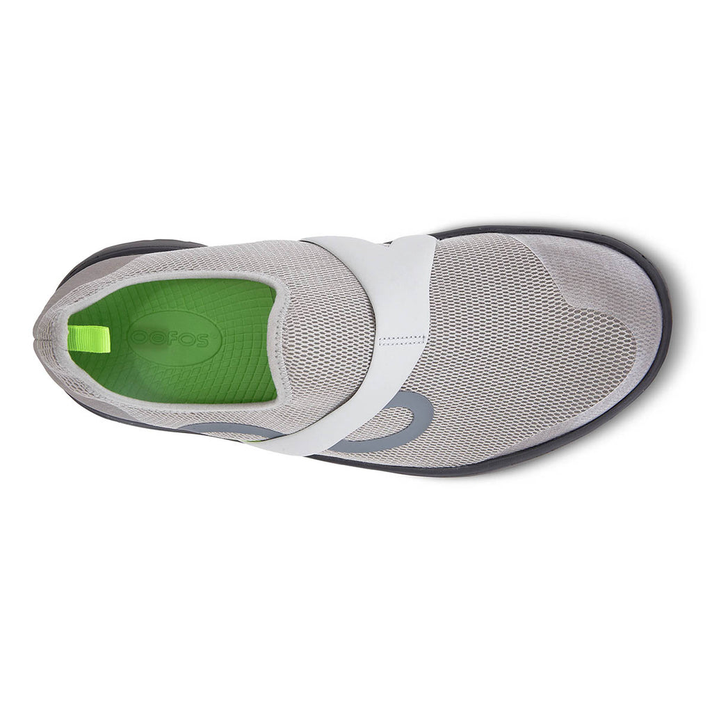 Oofos OOmg Low — White - Black — Size D — Width 8 — Back View