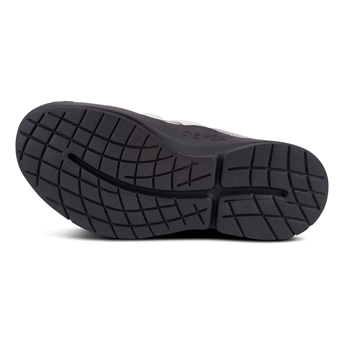 Oofos OOmg Low — White - Black — Size D — Width 8 — Top View