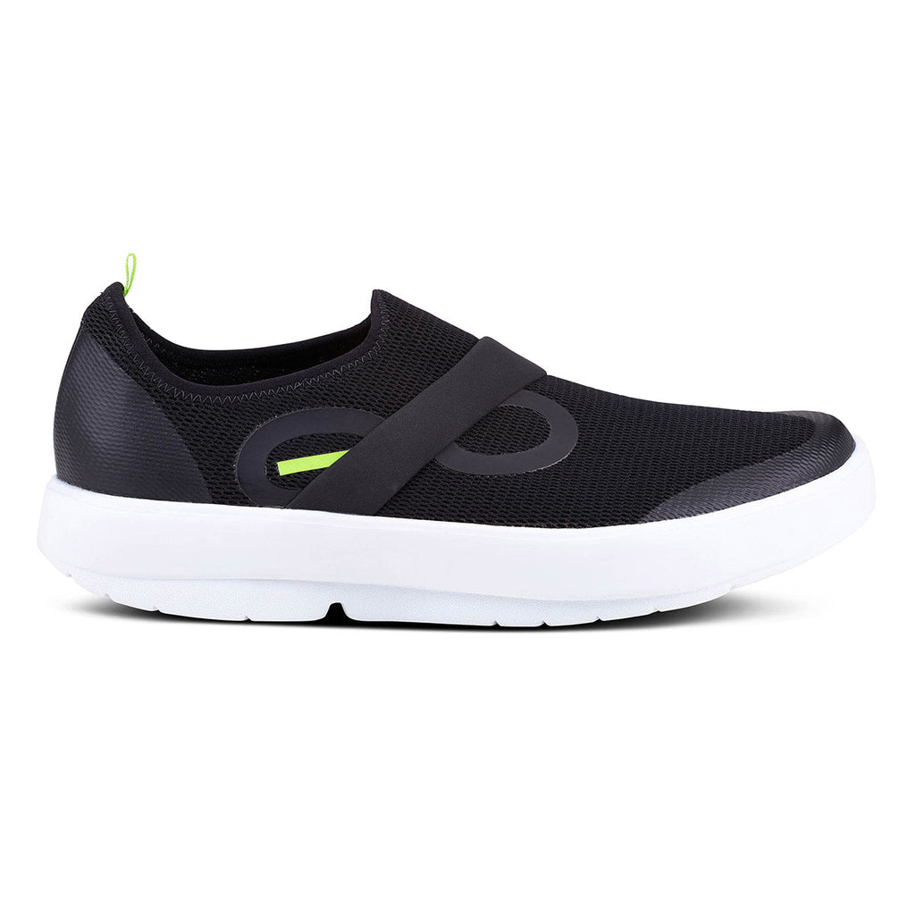 Oofos OOmg Low — White - Black — Size D — Width 8 — Detail View