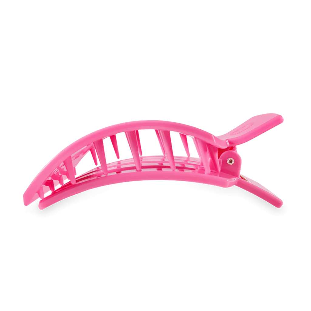 Teleties Flat Square Hair Clip — Paradise Pink — Size Large — Back View