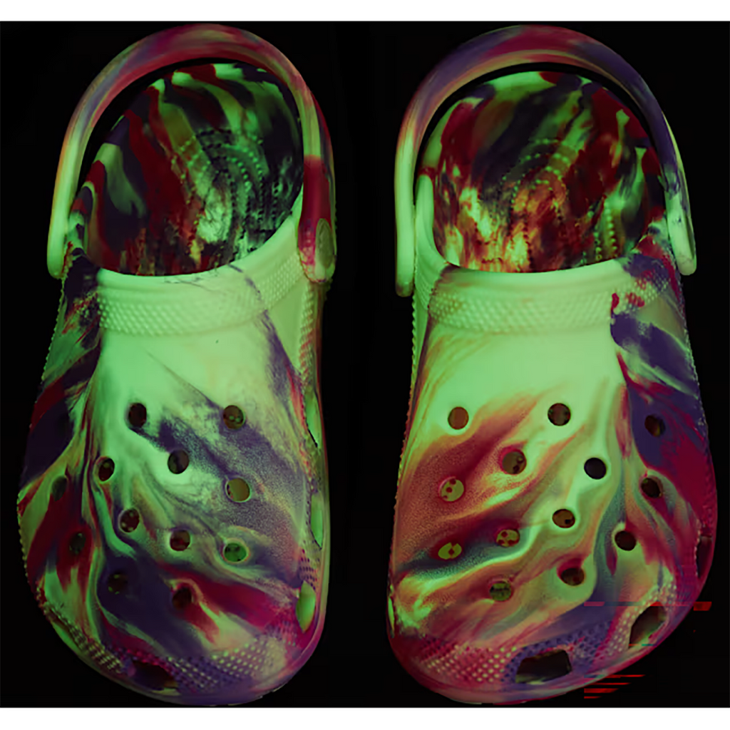 Crocs Classic Glow Marbled Clog — Prep Blue - Multi — Size C — Width 6 — Detail View