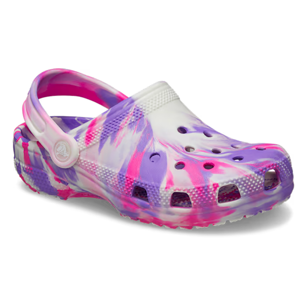 Crocs Classic Glow Marbled Clog — Prep Blue - Multi — Size C — Width 6 — Side View