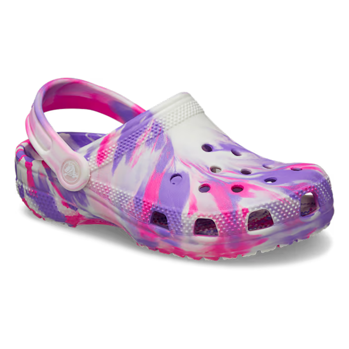 Crocs Classic Glow Marbled Clog — Prep Blue - Multi — Size C — Width 6 — Side View