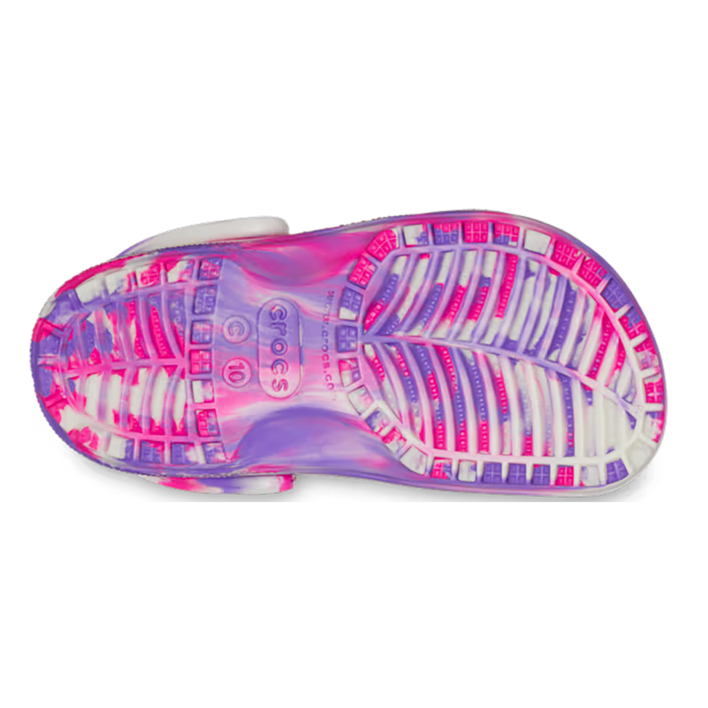 Crocs Classic Glow Marbled Clog — Prep Blue - Multi — Size C — Width 6 — Top View