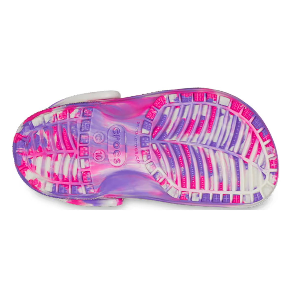 Crocs Classic Glow Marbled Clog — Prep Blue - Multi — Size C — Width 6 — Top View