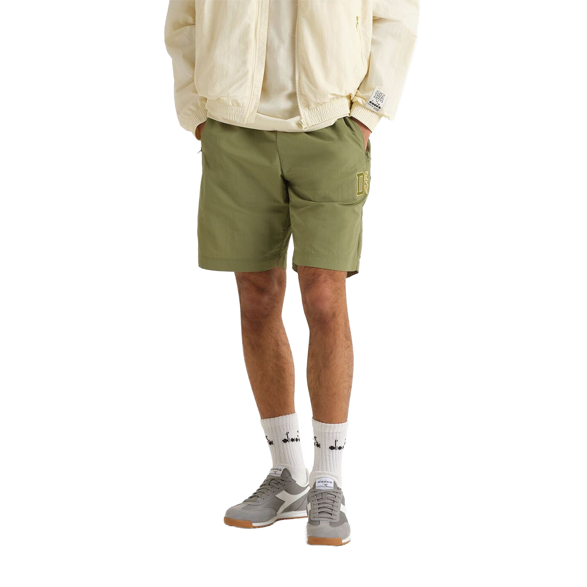 Diadora Shorts Run Valley — Sage Green — Size XXXSmall — Side View