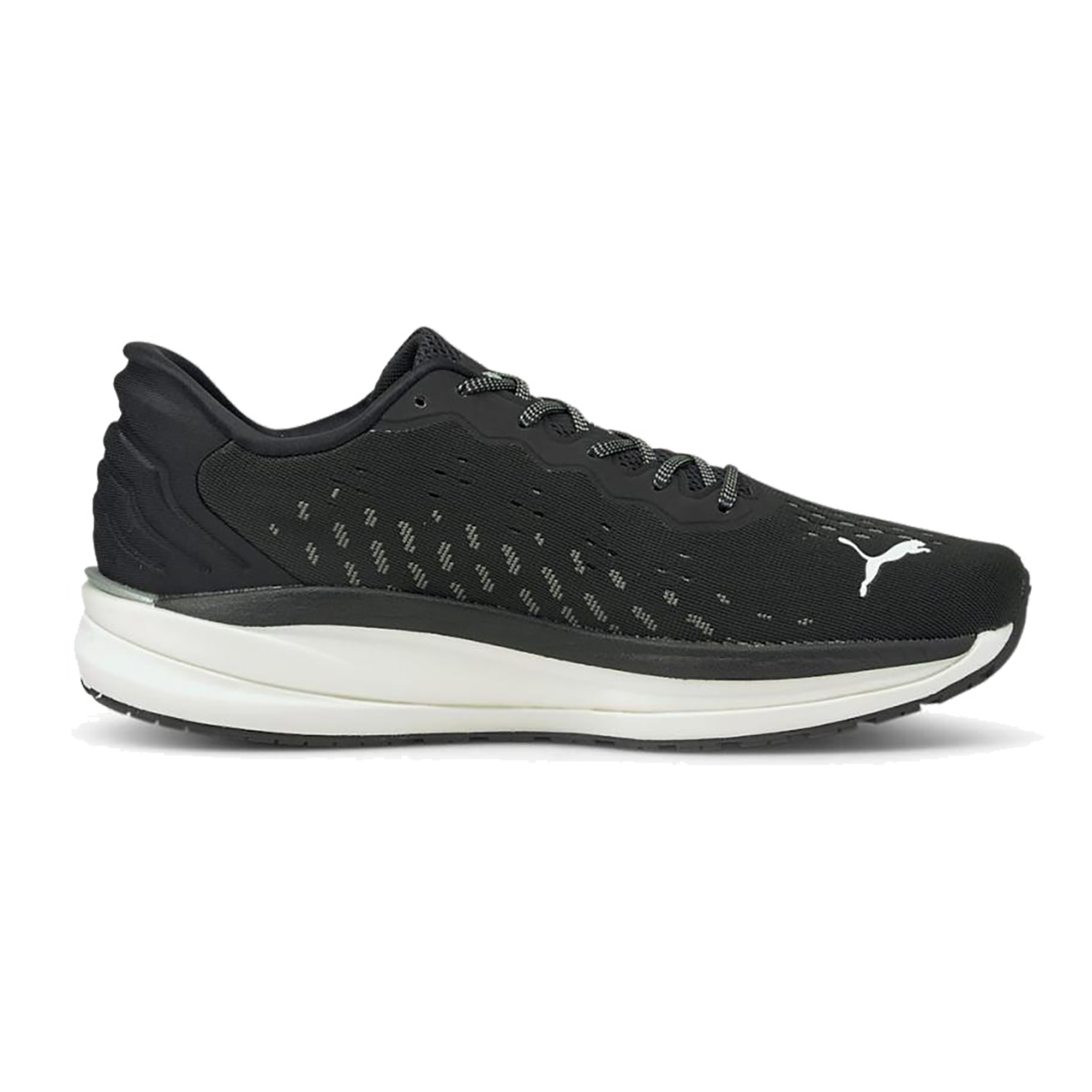 Puma Magnify Nitro — Black - Castlerock - White — Size B — Width 6.5 — Front View