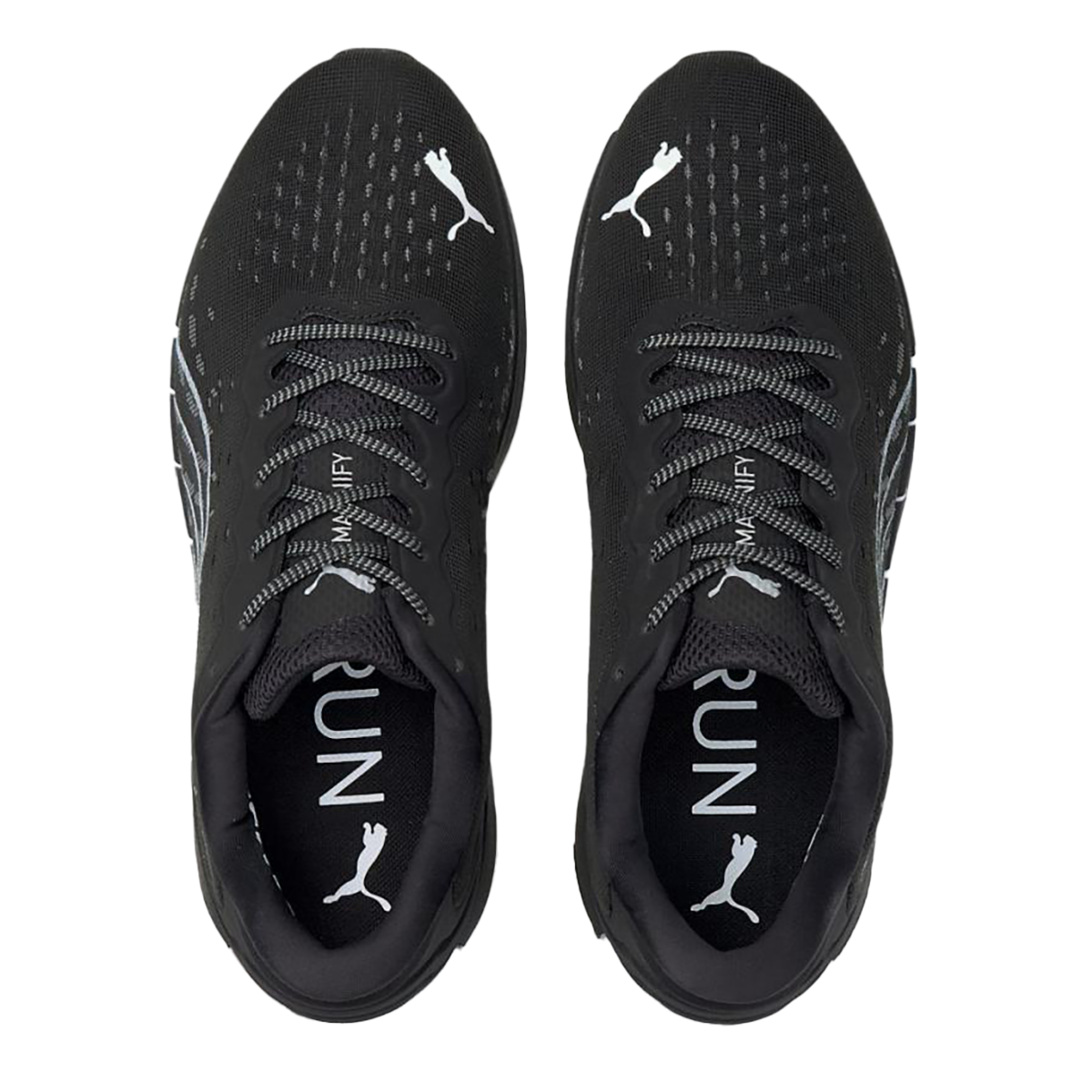 Puma Magnify Nitro — Black - Castlerock - White — Size B — Width 6.5 — Back View