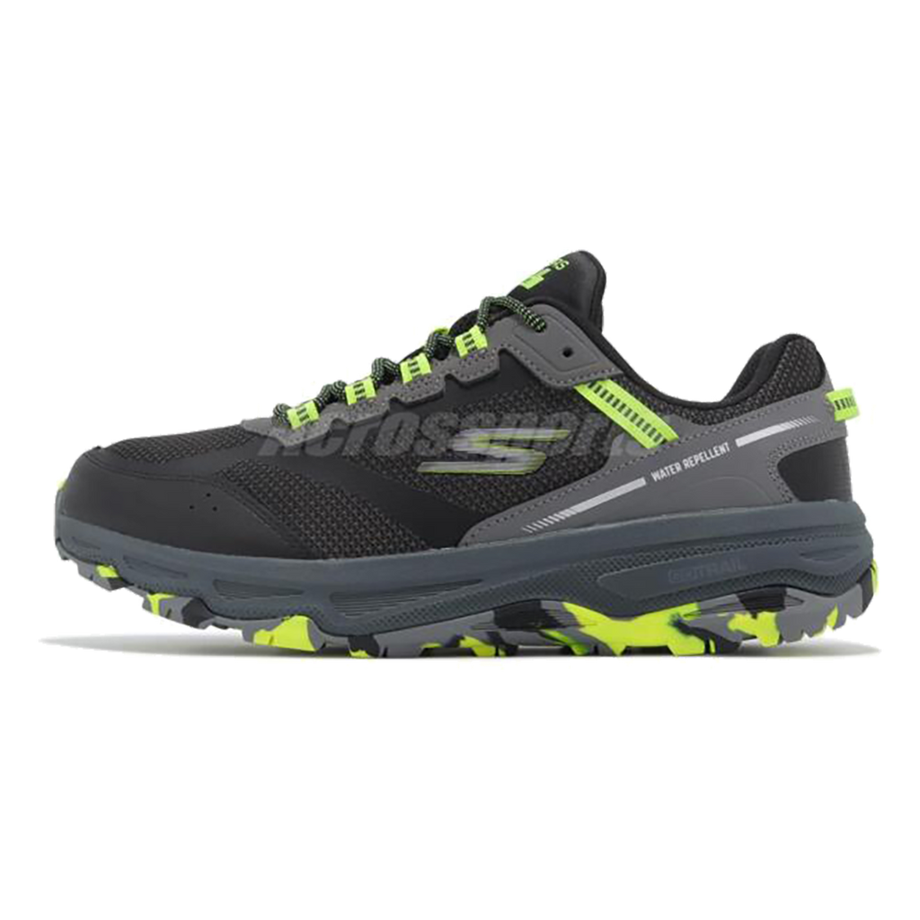 Skechers Go Run Trail Altitude - Marble — Black - Yellow — Size D — Width 8.5 — Side View