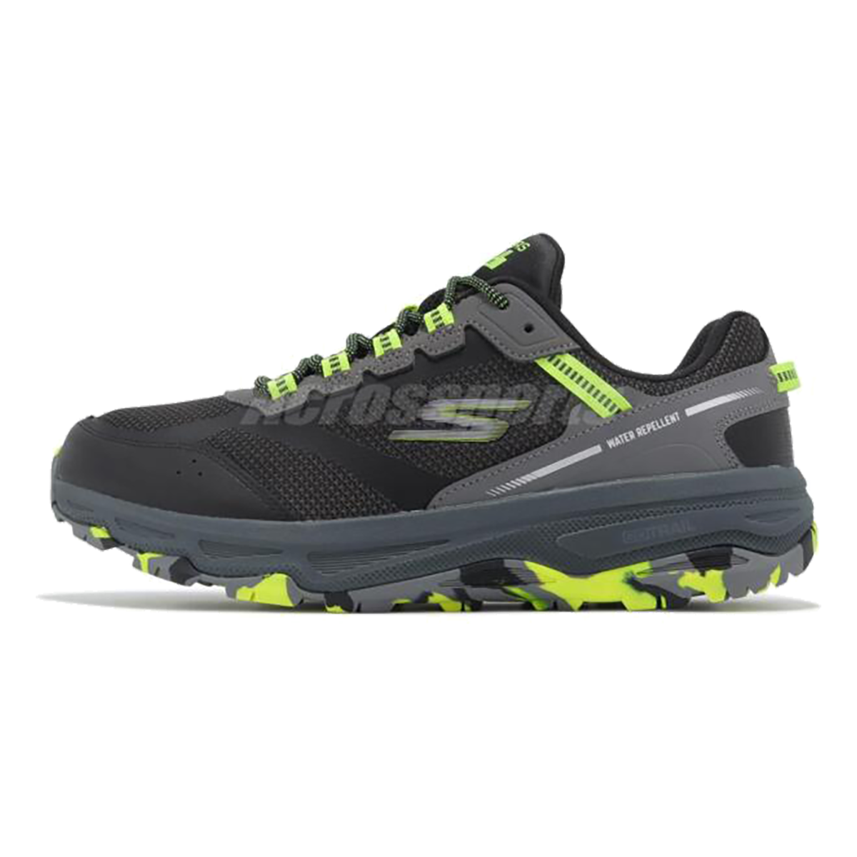 Skechers Go Run Trail Altitude - Marble — Black - Yellow — Size D — Width 8.5 — Side View