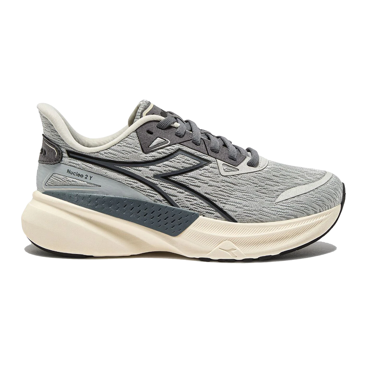 Diadora Nucleo 2 — Silver DD - Whisper White — Size Y — Width 3.5 — Front View