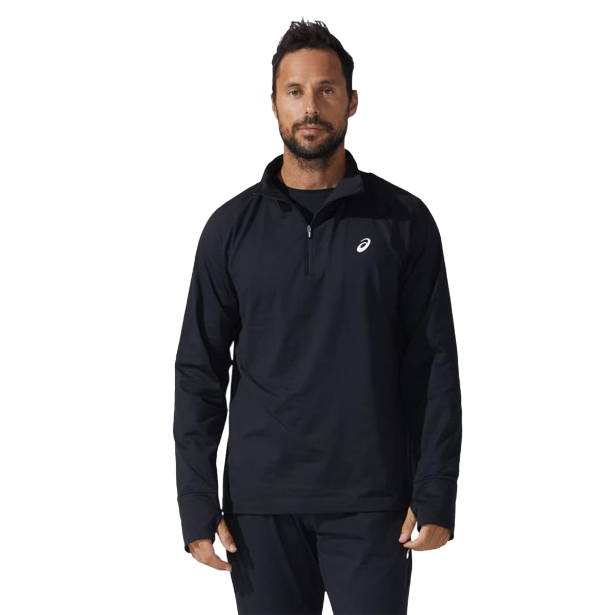 Asics Thermopolis Quarter Zip — Performance Black — Size Small — Side View