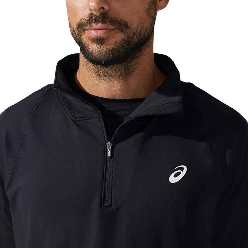 Asics Thermopolis Quarter Zip — Performance Black — Size Small — Top View