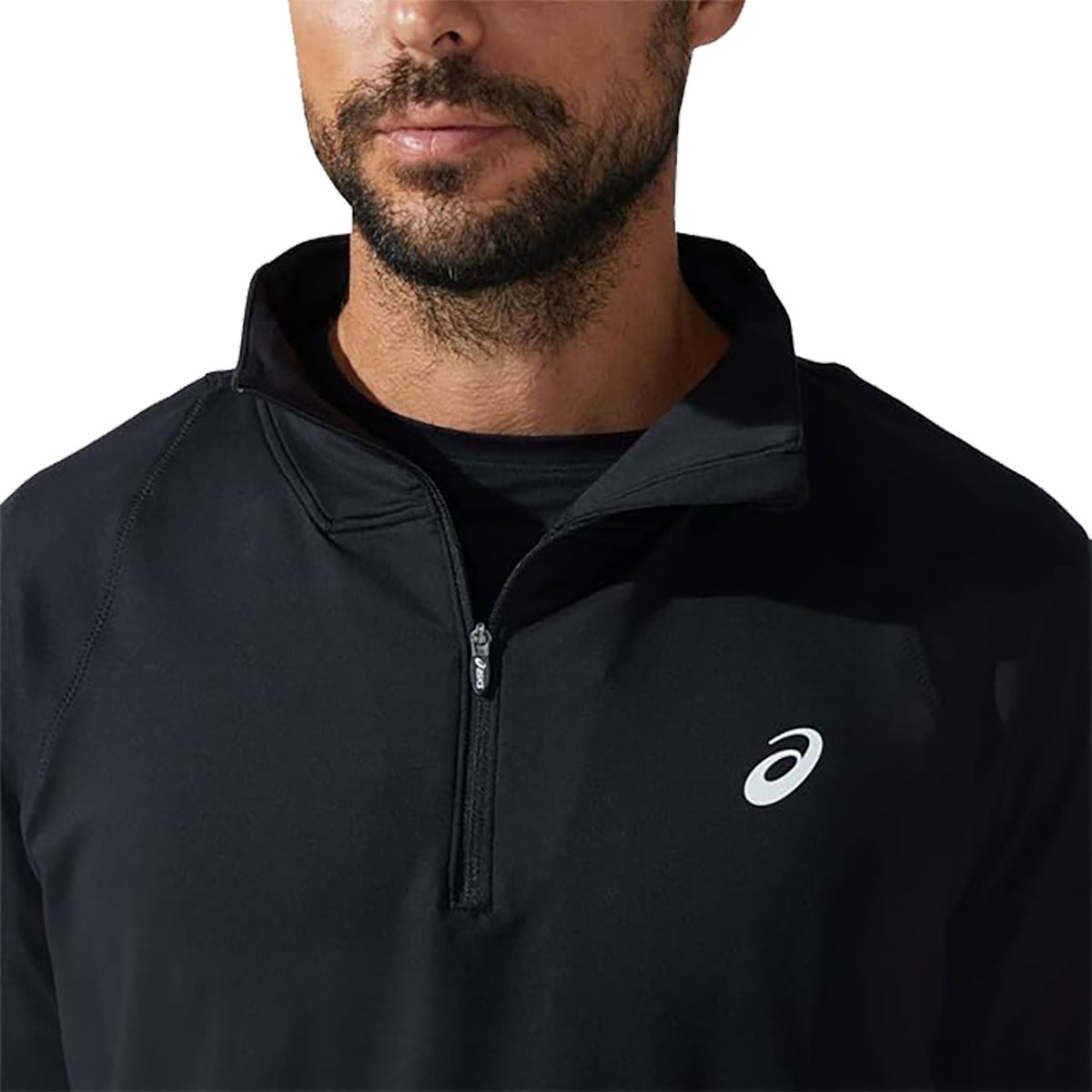 Asics Thermopolis Quarter Zip — Performance Black — Size Small — Top View
