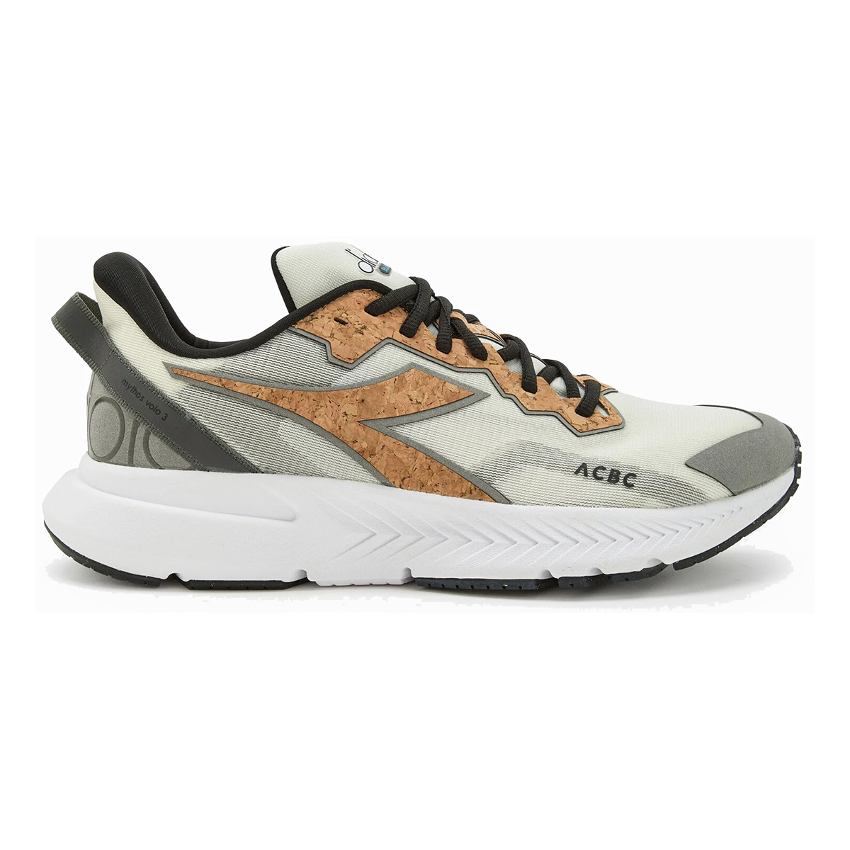 Diadora Mythos Blushield Volo 3 ACBC — White - Grey — Size D — Width 7 — Front View